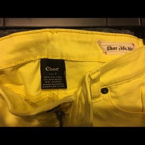 Chor yellow skinny jeans size 7